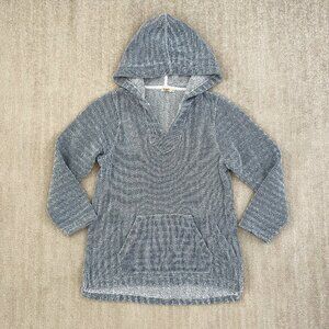 Faherty Beach Terry Pullover Hoodie Sweatshirt in Whitewater M